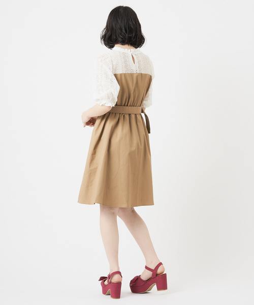 OLIVE des OLIVE（オリーブデオリーブ）の「[再入荷決定!] ストライプドッキングワンピース（ワンピース・レディース・ベージュ/イエロー/ブルー/ネイビー・FREE）」の16枚目の写真