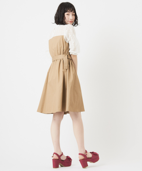 OLIVE des OLIVE（オリーブデオリーブ）の「[再入荷決定!] ストライプドッキングワンピース（ワンピース・レディース・ベージュ/イエロー/ブルー/ネイビー・FREE）」の17枚目の写真