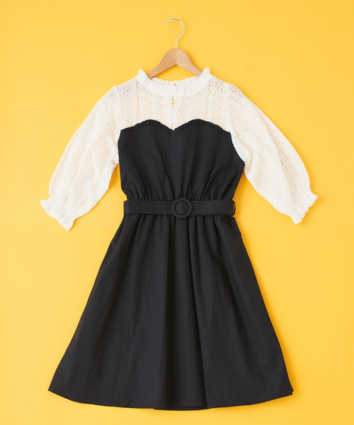 OLIVE des OLIVE（オリーブデオリーブ）の「[再入荷決定!] ストライプドッキングワンピース（ワンピース・レディース・ベージュ/イエロー/ブルー/ネイビー・FREE）」の9枚目の写真