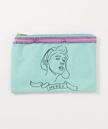 eleu nani laple（エレウナニラープレ）の「Face刺繍 マルチポーチ（ポーチ）」