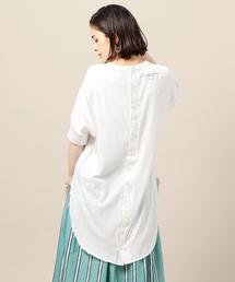 AMERICANA | ＜Americana（アメリカーナ）＞バックヘンリーネックTシャツ(Tシャツ/カットソー)