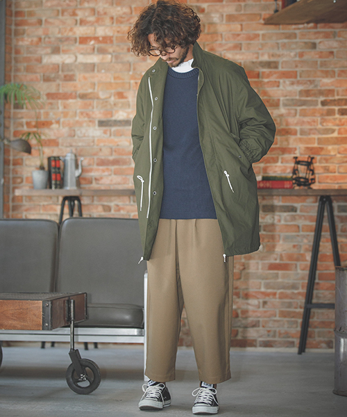 ⭐️値下げしました⭐️Irregular グリーンミリタリージャケット ANGENEHM（アンゲネーム）の「mj5754-Back Satin Big Military Coat