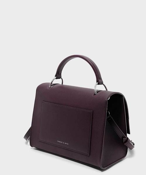 CHARLES & KEITH(チャールズ & キース)の「プッシュロックフロントフラップバッグ / PUSH-LOCK FRONT FLAP BAG(ハンドバッグ・レディース・ダークグリーン/マスタード/ピンク系その他/プラム・L)」の22枚目の写真