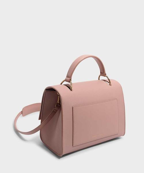CHARLES & KEITH(チャールズ & キース)の「プッシュロックフロントフラップバッグ / PUSH-LOCK FRONT FLAP BAG(ハンドバッグ・レディース・ダークグリーン/マスタード/ピンク系その他/プラム・L)」の12枚目の写真