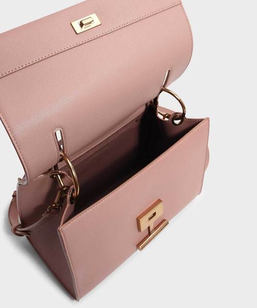 CHARLES & KEITH(チャールズ & キース)の「プッシュロックフロントフラップバッグ / PUSH-LOCK FRONT FLAP BAG(ハンドバッグ・レディース・ダークグリーン/マスタード/ピンク系その他/プラム・L)」の11枚目の写真