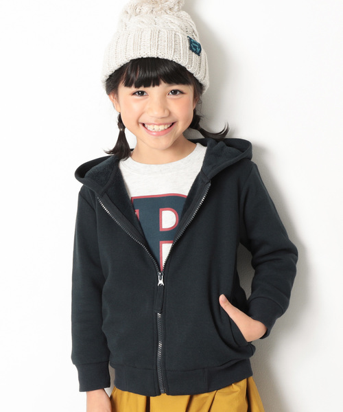 devirock(デビロック)の「まるで着る毛布 裏シャギージップアップパーカー(パーカー・キッズ・ブラック/ネイビー/カモフラージュ/ブラック系その他/ヘザーチャコール/ブラック系その他2/カーキ・130cm/140cm/150cm/160cm/110cm/100cm/120cm)」の1枚目の写真