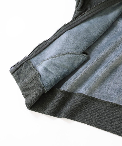 devirock(デビロック)の「まるで着る毛布 裏シャギージップアップパーカー(パーカー・キッズ・ブラック/ネイビー/カモフラージュ/ブラック系その他/ヘザーチャコール/ブラック系その他2/カーキ・130cm/140cm/150cm/160cm/110cm/100cm/120cm)」の18枚目の写真