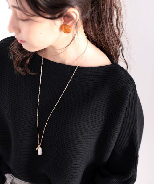 classicalelf（クラシカルエルフ）の「柔らか、綿100％。ドルマンスリーブボートネックニット（ニット/セーター・レディース・ブラック/アイボリー/杢グレー/チャコール/モカ/ベージュ・MEDIUM/L/XL/XXL/M/LARGE/X-LARGE/XX-LARGE）」の18枚目の写真