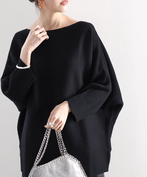 classicalelf（クラシカルエルフ）の「柔らか、綿100％。ドルマンスリーブボートネックニット（ニット/セーター・レディース・ブラック/アイボリー/杢グレー/チャコール/モカ/ベージュ・MEDIUM/L/XL/XXL/M/LARGE/X-LARGE/XX-LARGE）」の22枚目の写真