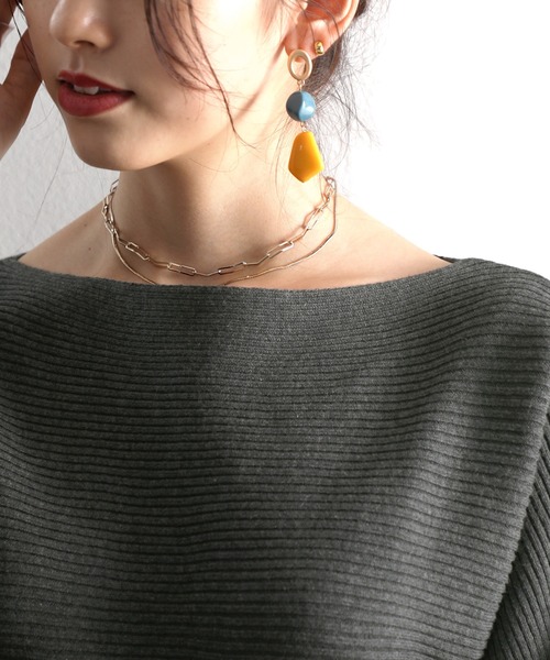 classicalelf（クラシカルエルフ）の「柔らか、綿100％。ドルマンスリーブボートネックニット（ニット/セーター・レディース・ブラック/アイボリー/杢グレー/チャコール/モカ/ベージュ・MEDIUM/L/XL/XXL/M/LARGE/X-LARGE/XX-LARGE）」の10枚目の写真