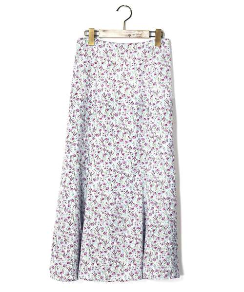 w closet(ダブルクローゼット)の「小花柄プリントマーメイドスカート(スカート・レディース・ベージュ/ブルー系その他/オフホワイト・FREE)」の19枚目の写真