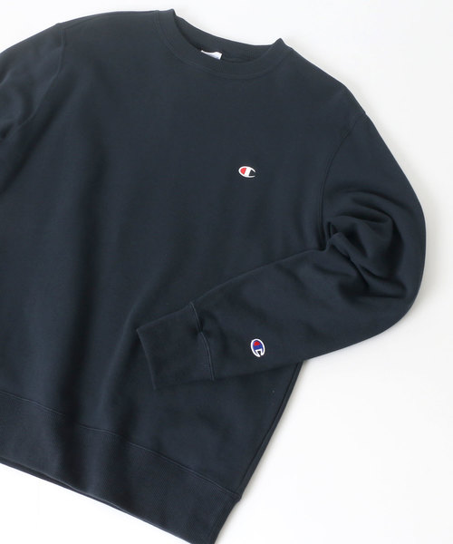Champion（チャンピオン）の「Champion/チャンピオン ワンポイント クルーネック スウェット トレーナー（スウェット・メンズ・ネイビー/ホワイト/ブラック/グレー・M/L/XL）」の4枚目の写真