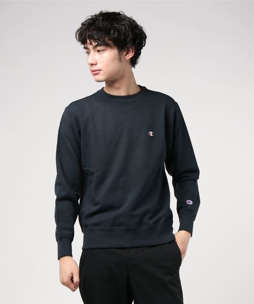 Champion（チャンピオン）の「Champion/チャンピオン ワンポイント クルーネック スウェット トレーナー（スウェット・メンズ・ネイビー/ホワイト/ブラック/グレー・M/L/XL）」の19枚目の写真
