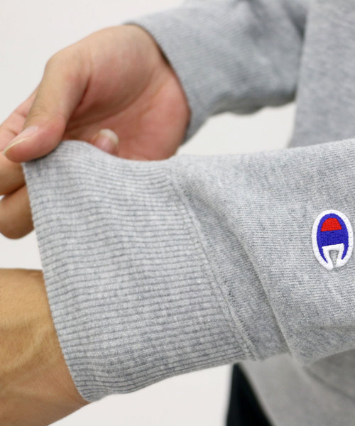 Champion（チャンピオン）の「Champion/チャンピオン ワンポイント クルーネック スウェット トレーナー（スウェット・メンズ・ネイビー/ホワイト/ブラック/グレー・M/L/XL）」の8枚目の写真