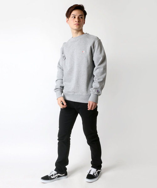 Champion（チャンピオン）の「Champion/チャンピオン ワンポイント クルーネック スウェット トレーナー（スウェット・メンズ・ネイビー/ホワイト/ブラック/グレー・M/L/XL）」の12枚目の写真