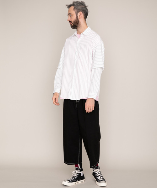 YARD PLUS(ヤードプリュス)の「YARD PLUS ステッチデニムパンツ(デニムパンツ・メンズ・ホワイト/ブラック・SMALL/MEDIUM)」の5枚目の写真