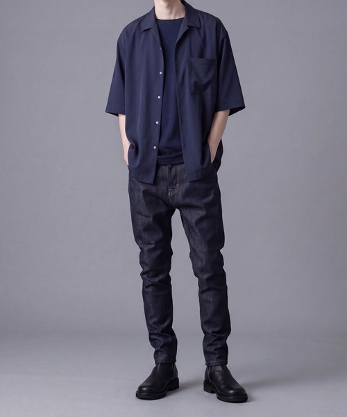 ato（アトウ）の「60/2 T-CLOTH BOAT NECK T-SHIRT（Tシャツ/カットソー・メンズ・ホワイト/ブラック/ネイビー/パープル/ライトベージュ・46/48）」の19枚目の写真
