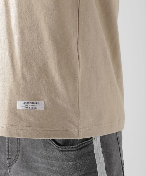 BAYFLOW（ベイフロー）の「USAコットンベーシッククルーS/S TEE（Tシャツ/カットソー・メンズ・ホワイト/チャコールグレー/ベージュ/ブルー・SMALL/MEDIUM/LARGE）」の9枚目の写真