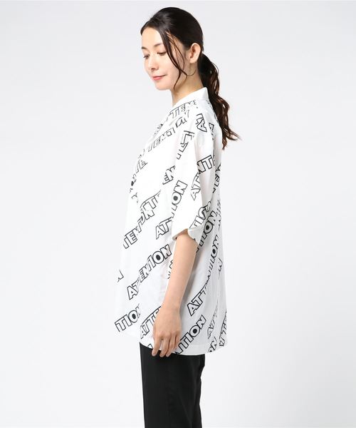 DING(ディング)の「DING/ATTENTION半袖ポプリン開襟シャツ(シャツ/ブラウス・レディース・ネイビー/ホワイト・FREE)」の10枚目の写真