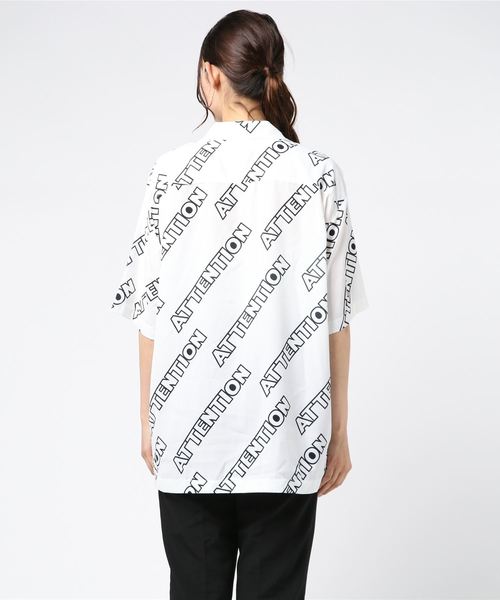 DING(ディング)の「DING/ATTENTION半袖ポプリン開襟シャツ(シャツ/ブラウス・レディース・ネイビー/ホワイト・FREE)」の8枚目の写真