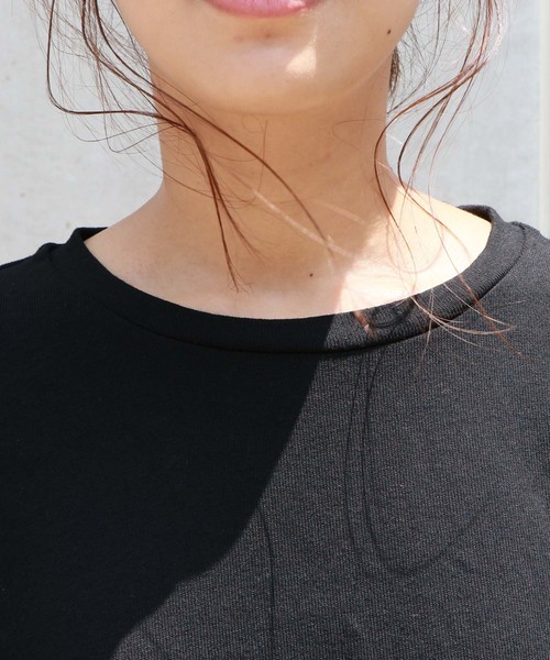 HER CLOSET(ハークローゼット)の「【HERCLOSET】コットンビッグシルエットロンT(Tシャツ/カットソー・レディース・チャコールグレー/ブラック/アイボリー/ベージュ/ブルー/ラベンダー/オフホワイト・M)」の10枚目の写真
