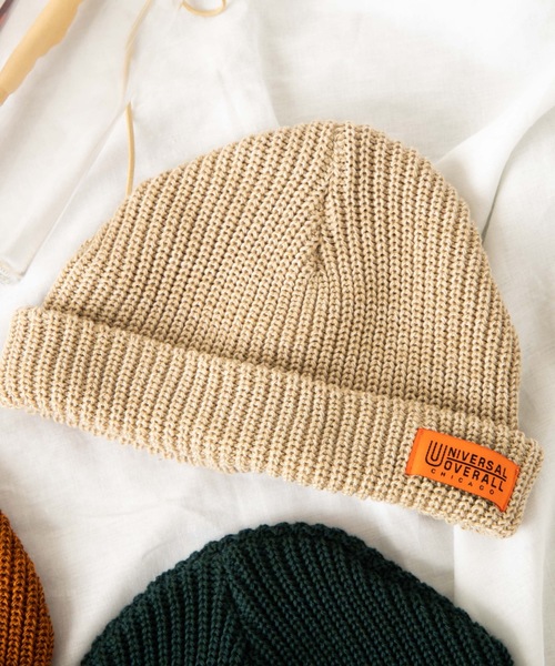 UNIVERSAL OVERALL（ユニバーサルオーバーオール）の「WEGO/UNIVERSAL OVERALLニットキャップ（ニットキャップ/ビーニー・メンズ・ワイン/ベージュ/ブラック/ダークグリーン/マスタード・FREE）」の3枚目の写真