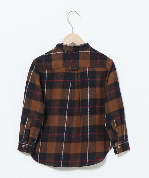 coen（コーエン）の「【coen キッズ / ジュニア】インディアンコットンネルバンドカラーシャツ（ネルシャツ・チェックシャツ）（シャツ/ブラウス・キッズ・ベージュ/ネイビー・110/130/100/120/150/140）」の10枚目の写真