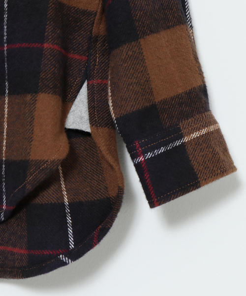 coen（コーエン）の「【coen キッズ / ジュニア】インディアンコットンネルバンドカラーシャツ（ネルシャツ・チェックシャツ）（シャツ/ブラウス・キッズ・ベージュ/ネイビー・110/130/100/120/150/140）」の8枚目の写真