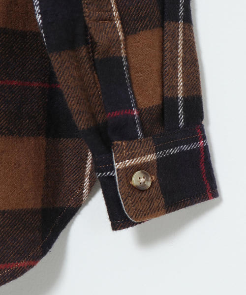 coen（コーエン）の「【coen キッズ / ジュニア】インディアンコットンネルバンドカラーシャツ（ネルシャツ・チェックシャツ）（シャツ/ブラウス・キッズ・ベージュ/ネイビー・110/130/100/120/150/140）」の7枚目の写真