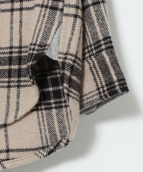 coen（コーエン）の「【coen キッズ / ジュニア】インディアンコットンネルバンドカラーシャツ（ネルシャツ・チェックシャツ）（シャツ/ブラウス・キッズ・ベージュ/ネイビー・110/130/100/120/150/140）」の5枚目の写真