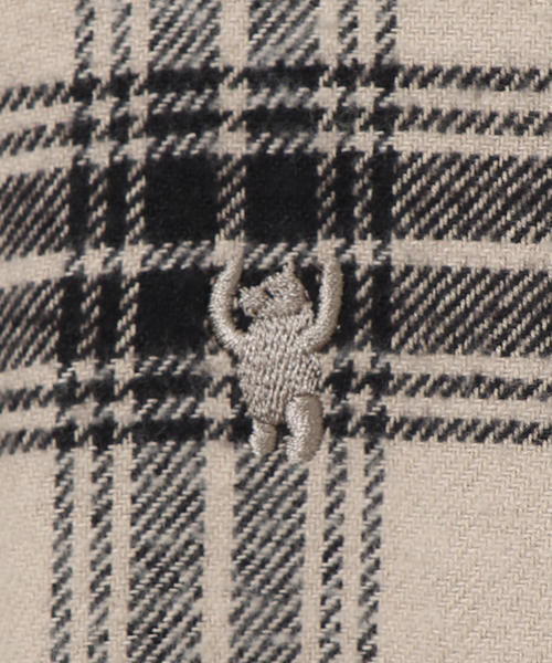 coen（コーエン）の「【coen キッズ / ジュニア】インディアンコットンネルバンドカラーシャツ（ネルシャツ・チェックシャツ）（シャツ/ブラウス・キッズ・ベージュ/ネイビー・110/130/100/120/150/140）」の4枚目の写真