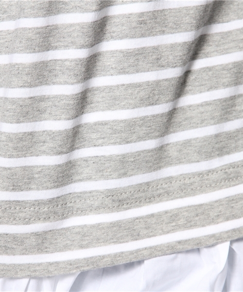 Ray BEAMS（レイビームス）の「○Ray BEAMS / ボーダー裾切替え Tシャツ（Tシャツ/カットソー・レディース・ホワイト/ライトグレー/ネイビー・ONE SIZE）」の9枚目の写真