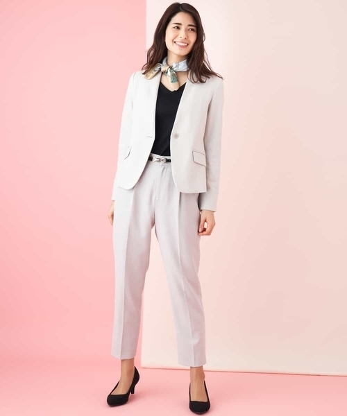 a.v.v（アーヴェヴェ）の「ストレッチＶネックジャケット（その他アウター・レディース・ライトグレー/ブラック・40/38/42/36/34）」の8枚目の写真