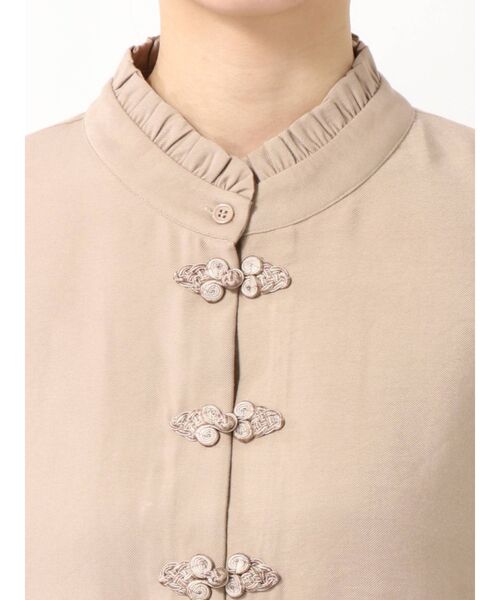 merry jenny(メリージェニー)の「チャイナボタンシャツワンピース(ワンピース・レディース・ライトブルー/ブラック/ベージュ/ピンク・FREE)」の8枚目の写真