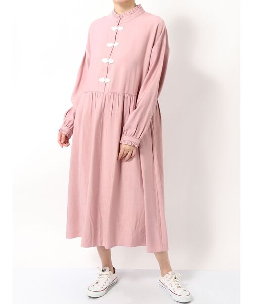 merry jenny(メリージェニー)の「チャイナボタンシャツワンピース(ワンピース・レディース・ライトブルー/ブラック/ベージュ/ピンク・FREE)」の18枚目の写真