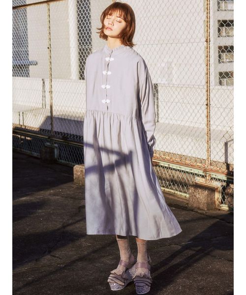 merry jenny(メリージェニー)の「チャイナボタンシャツワンピース(ワンピース・レディース・ライトブルー/ブラック/ベージュ/ピンク・FREE)」の20枚目の写真