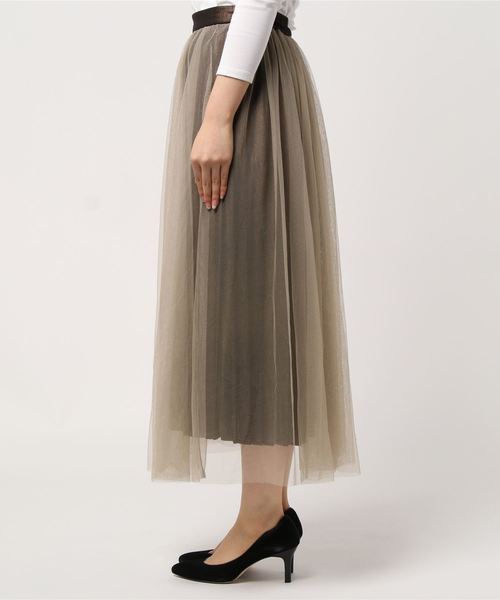 archives（アルシーヴ）の「グリッタープリーツレイヤードスカート（スカート・レディース・ベージュ/ブラック/グレー・MEDIUM）」の4枚目の写真