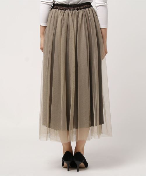 archives（アルシーヴ）の「グリッタープリーツレイヤードスカート（スカート・レディース・ベージュ/ブラック/グレー・MEDIUM）」の5枚目の写真