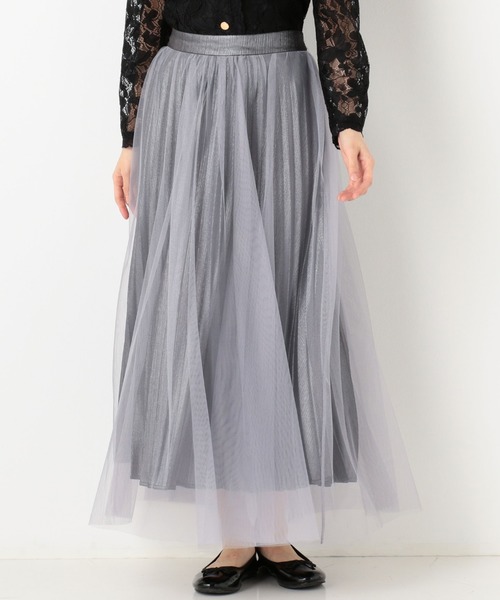 archives（アルシーヴ）の「グリッタープリーツレイヤードスカート（スカート・レディース・ベージュ/ブラック/グレー・MEDIUM）」の3枚目の写真