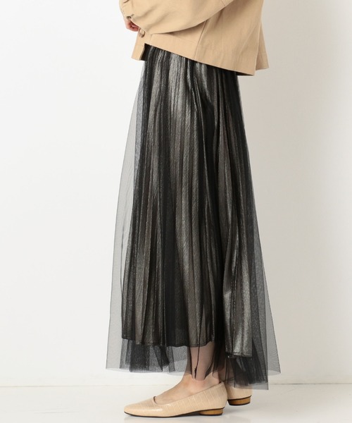archives（アルシーヴ）の「グリッタープリーツレイヤードスカート（スカート・レディース・ベージュ/ブラック/グレー・MEDIUM）」の21枚目の写真