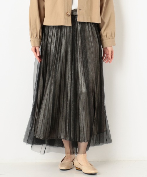 archives（アルシーヴ）の「グリッタープリーツレイヤードスカート（スカート・レディース・ベージュ/ブラック/グレー・MEDIUM）」の20枚目の写真