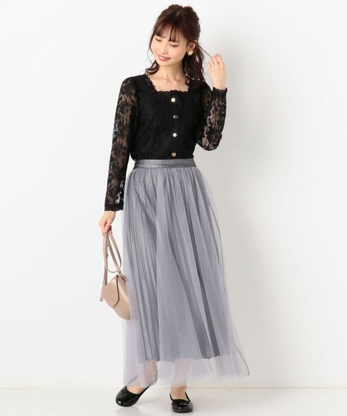 archives（アルシーヴ）の「グリッタープリーツレイヤードスカート（スカート・レディース・ベージュ/ブラック/グレー・MEDIUM）」の19枚目の写真