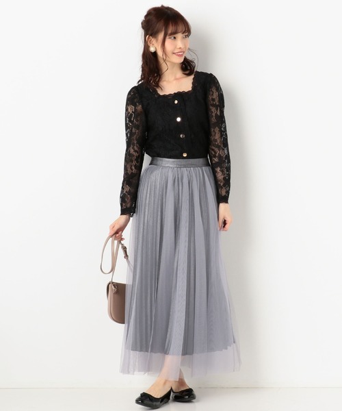 archives（アルシーヴ）の「グリッタープリーツレイヤードスカート（スカート・レディース・ベージュ/ブラック/グレー・MEDIUM）」の18枚目の写真