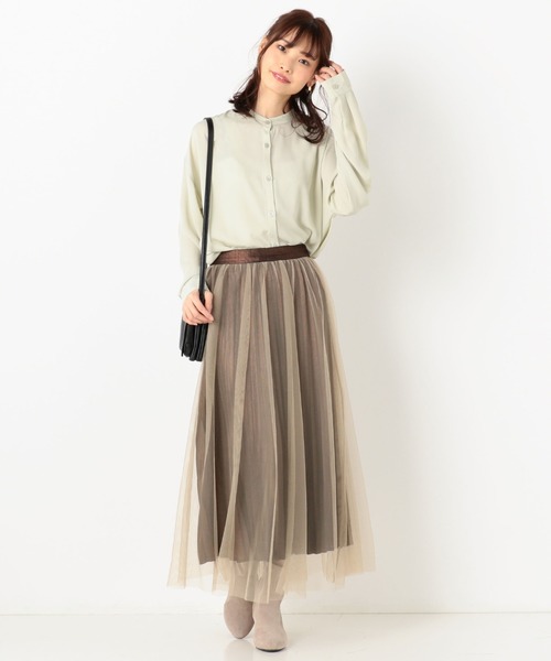 archives（アルシーヴ）の「グリッタープリーツレイヤードスカート（スカート・レディース・ベージュ/ブラック/グレー・MEDIUM）」の15枚目の写真