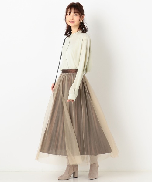 archives（アルシーヴ）の「グリッタープリーツレイヤードスカート（スカート・レディース・ベージュ/ブラック/グレー・MEDIUM）」の14枚目の写真