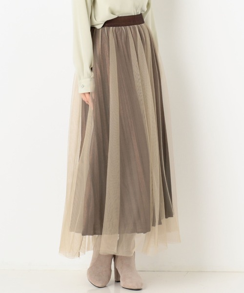 archives（アルシーヴ）の「グリッタープリーツレイヤードスカート（スカート・レディース・ベージュ/ブラック/グレー・MEDIUM）」の13枚目の写真