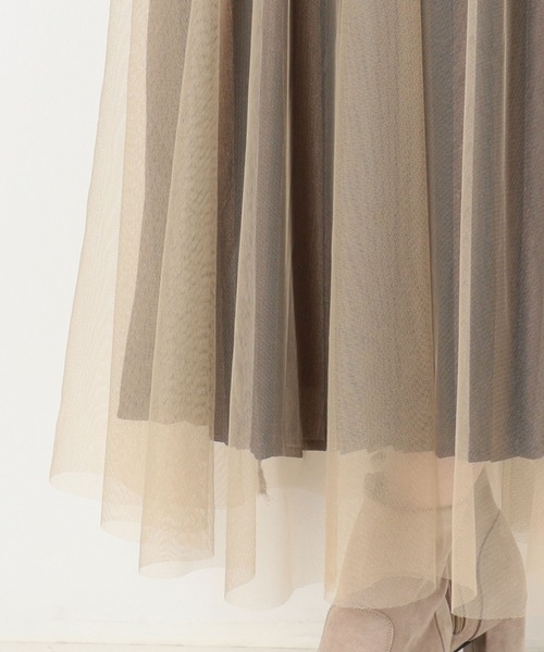 archives（アルシーヴ）の「グリッタープリーツレイヤードスカート（スカート・レディース・ベージュ/ブラック/グレー・MEDIUM）」の7枚目の写真