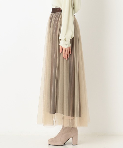 archives（アルシーヴ）の「グリッタープリーツレイヤードスカート（スカート・レディース・ベージュ/ブラック/グレー・MEDIUM）」の11枚目の写真