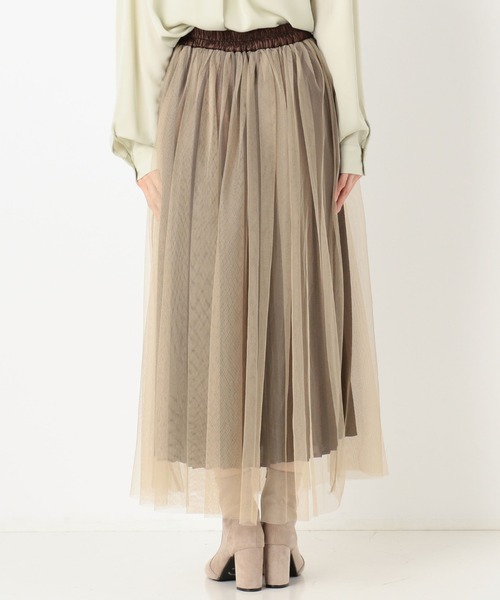 archives（アルシーヴ）の「グリッタープリーツレイヤードスカート（スカート・レディース・ベージュ/ブラック/グレー・MEDIUM）」の10枚目の写真