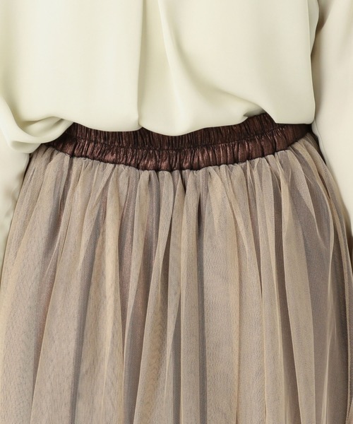 archives（アルシーヴ）の「グリッタープリーツレイヤードスカート（スカート・レディース・ベージュ/ブラック/グレー・MEDIUM）」の8枚目の写真